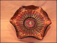Millersburg Carnival Glass (Rays & Ribbons) Bowl (Amethyst)