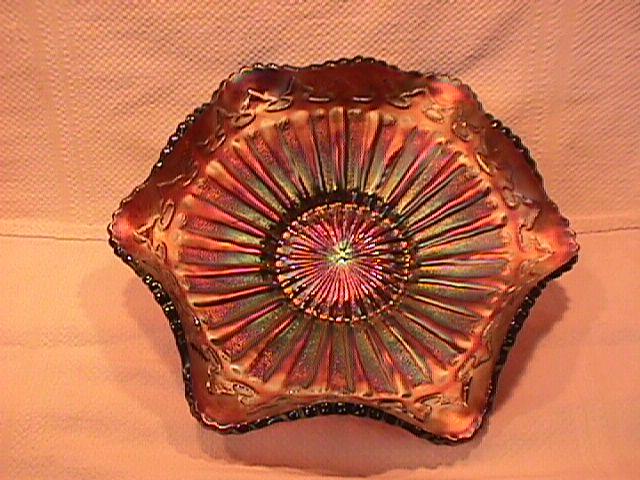 Millersburg Carnival Glass (Rays & Ribbons) Bowl (Amethyst)