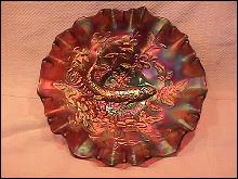 Beautiful Millersburg (Big Fish) Bowl (Amethyst)