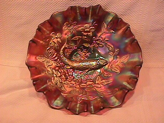 Beautiful Millersburg (Big Fish) Bowl (Amethyst)