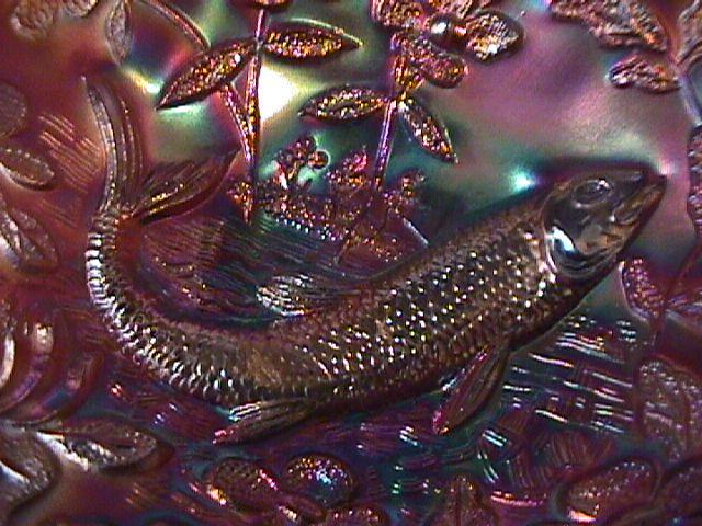 Beautiful Millersburg (Big Fish) Bowl (Amethyst)