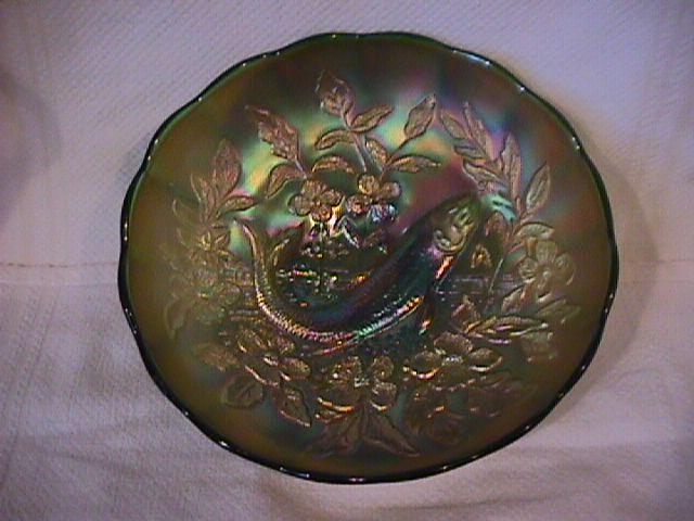 Beautiful Millersburg (Trout & Fly) Bowl (Green)