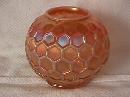 Dugan Carnival Glass (Honeycomb) Rosebowl (Peach Opalescent)