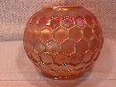 Dugan Carnival Glass (Honeycomb) Rosebowl (Peach Opalescent)