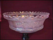 Northwood Carnival Glass (Peach) Master Berry Bowl (White)