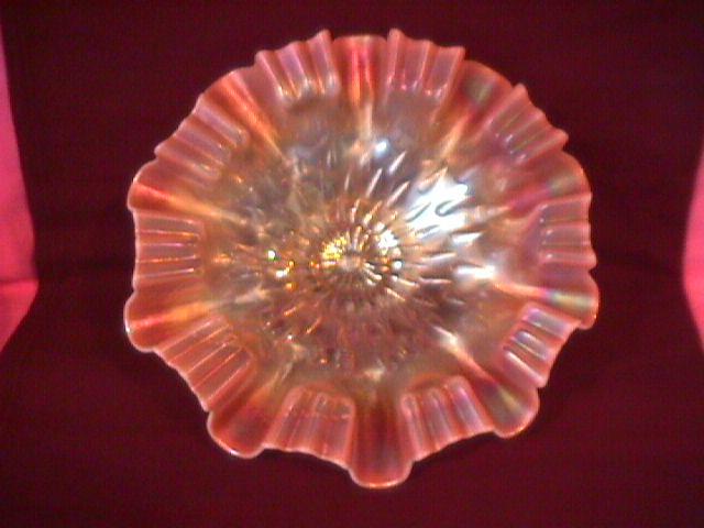 Dugan Carnival Glass (Raindrops) Bowl (Peach Opalescent)