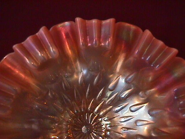 Dugan Carnival Glass (Raindrops) Bowl (Peach Opalescent)