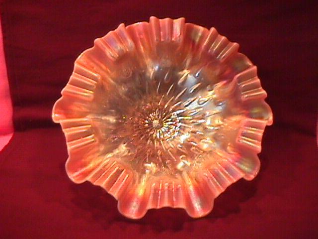 Dugan Carnival Glass (Raindrops) Bowl (Peach Opalescent)
