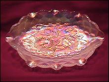 Imperial Carnival Glass (Pansy) Pickle Dish (White)