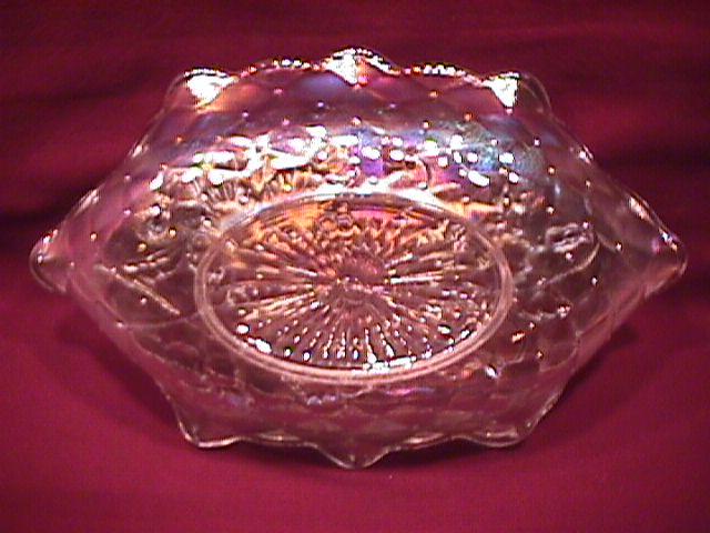 Imperial Carnival Glass (Pansy) Pickle Dish (White)