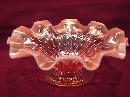 Dugan (Raindrops) Dome Footed Bowl (Peach Opalescent)