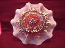 Dugan (Raindrops) Dome Footed Bowl (Peach Opalescent)