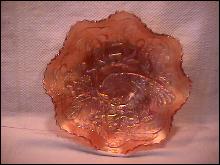 Fenton Carnival Glass (Peacock at the Urn With Bee) Bowl (Marigold)