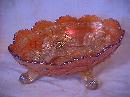 Fenton Carnival Glass (Thistle) Banana Boat (Marigold)