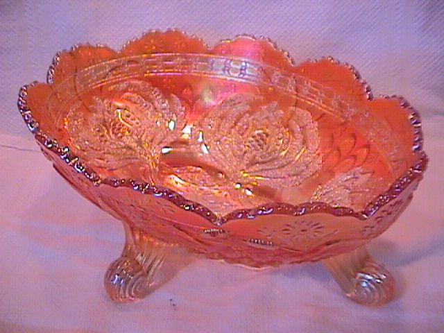 Fenton Carnival Glass (Thistle) Banana Boat (Marigold)