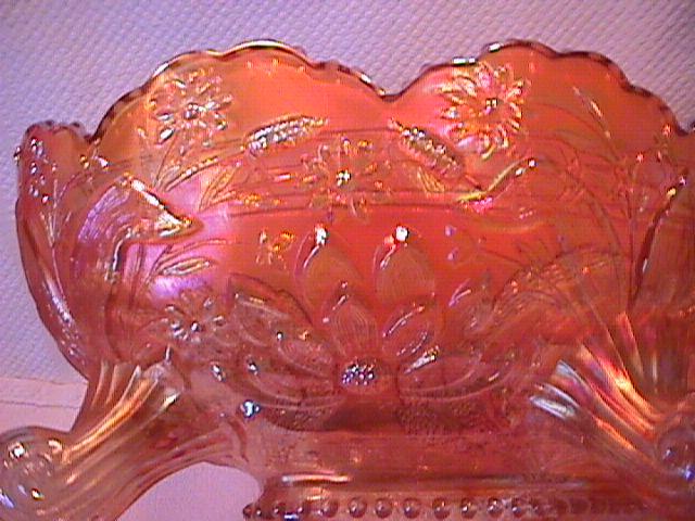 Fenton Carnival Glass (Thistle) Banana Boat (Marigold)