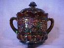 Northwood Carnival Glass (Grape & Cable) Covered Cookie Jar (Amethyst)
