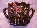 Northwood Carnival Glass (Grape & Cable) Covered Cookie Jar (Amethyst)