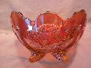 Dugan Carnival Glass (Butterfly & Tulip) Bowl (Marigold)