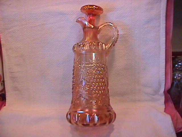 Northwood Carnival Glass (Grape & Cable) Whiskey Decanter (Marigold)