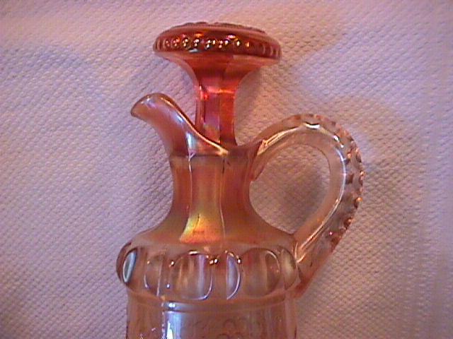 Northwood Carnival Glass (Grape & Cable) Whiskey Decanter (Marigold)