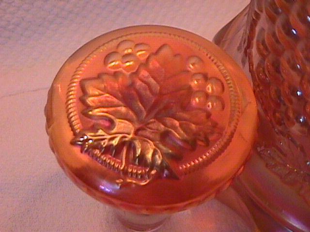 Northwood Carnival Glass (Grape & Cable) Whiskey Decanter (Marigold)