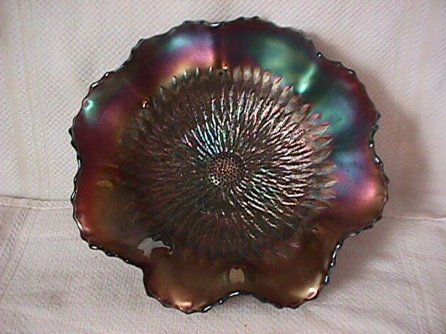 Northwood Carnival Glass (Sunflower) Bowl (Amethyst)