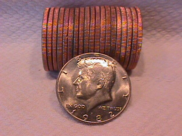 U. S. Coinage Kenedy Half Dollar Roll 1982-P