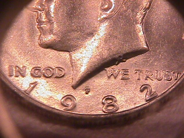 U. S. Coinage Kenedy Half Dollar Roll 1982-P