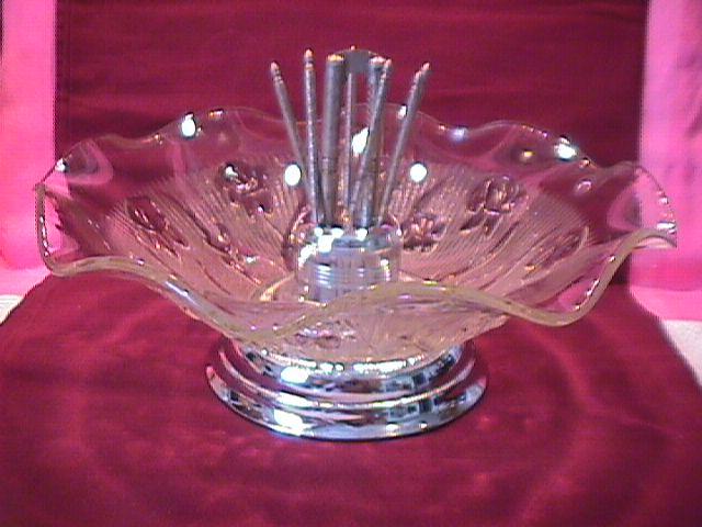 Jeanette Glass Co. (Iris & Herringbone) Nut Set (Clear)