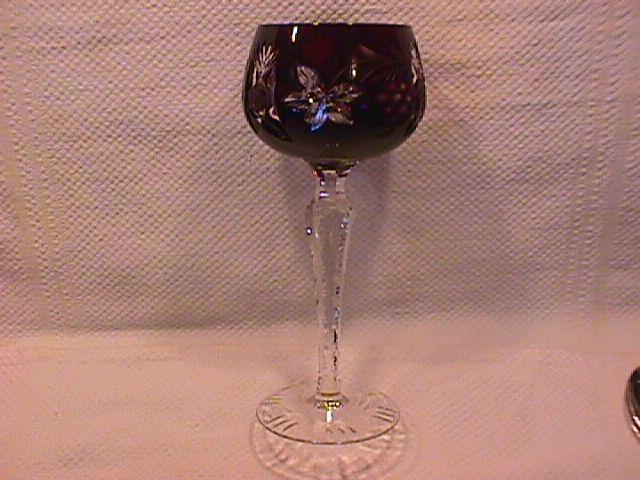 Imperial Crystal (Cranberry Cut to Clear) #519 Hock Wine