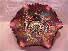Millersburg Carnival Glass (Holly Whirl) Bowl-Amethyst