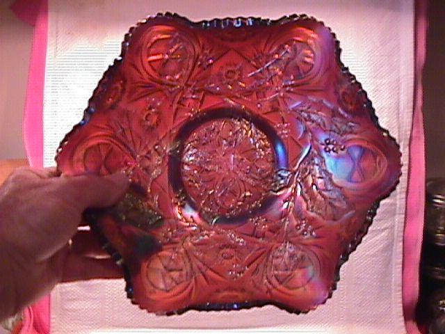 Millersburg Carnival Glass (Holly Whirl) Bowl-Amethyst