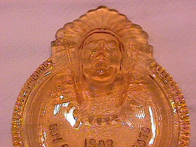 U. S. Glass Co., (Glassport Brave) Amber Tips Tray