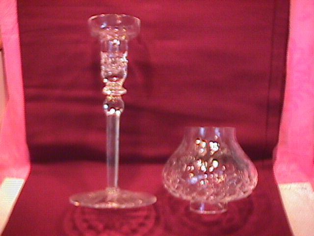 Rogaska Fine Crystal (Gallia) Hurricane Candlestick Lamp