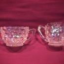 Hazel Atlas Depression Glass (American/Cube) Creamer & Sugar