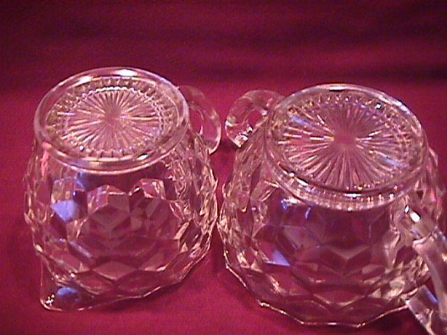 Hazel Atlas Depression Glass (American/Cube) Creamer & Sugar