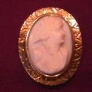 Solid 14k Gold= White, High Relief Cameo