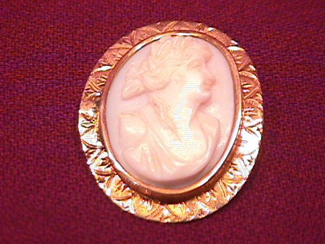 Solid 14k Gold= White, High Relief Cameo