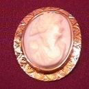 Solid 14k Gold= White, High Relief Cameo