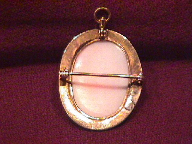 Solid 14k Gold= White, High Relief Cameo