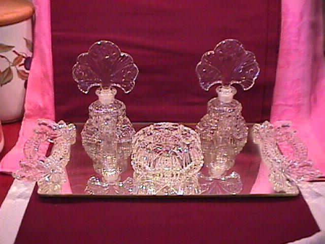 Vintage 1930's Era (Vanity Set) Mirored Plateau