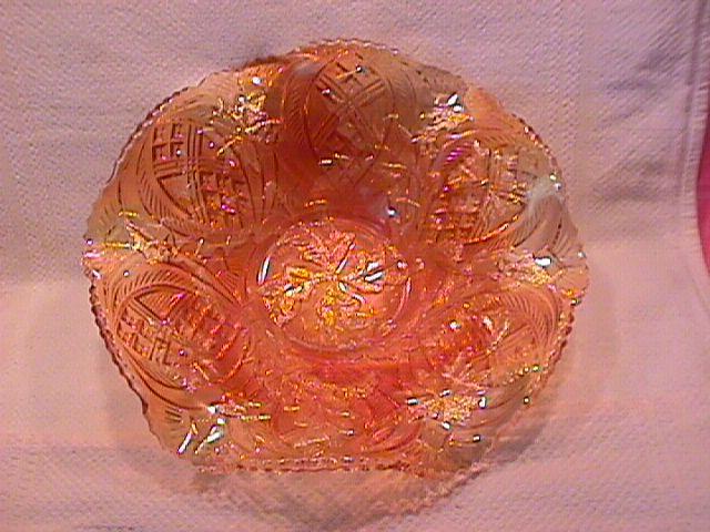 Millersburg Carnival Glass (Whirling Leaves) Bowl-Marigold