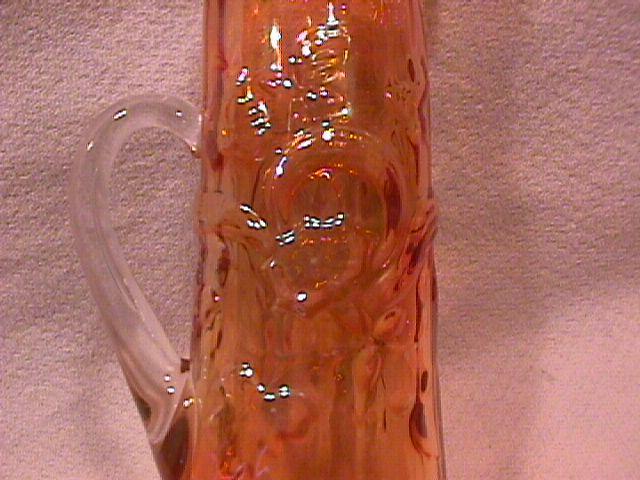 Carnival Glass ( Morning Glory Miniature Pitcher) Marigold