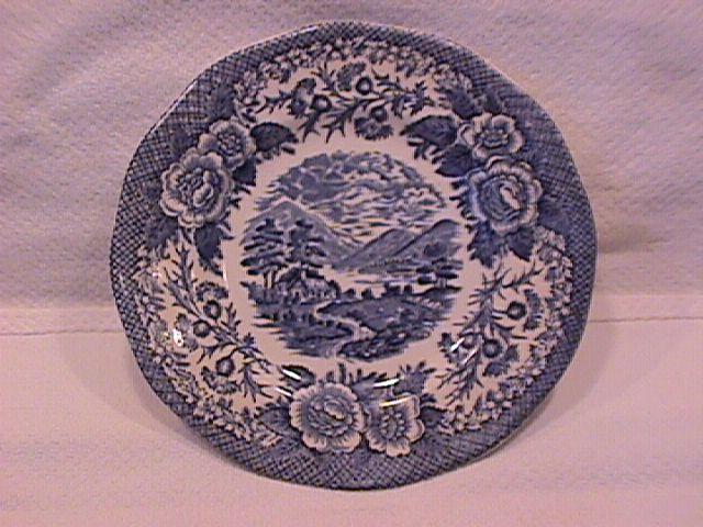 Royal Warwick China (Lochs of Scotland)-Blue Cake Plate