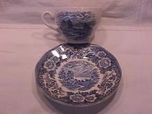 Royal Warwick China (Lochs of Scotland)-Blue Cup & Saucer