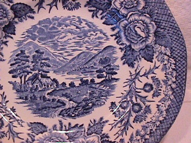 Royal Warwick China (Lochs of Scotland)-Blue Fruit Bowl