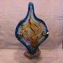 Art Glass Hand-Blown, Italiian, Venetian (Mardi Gras= Colors Vase)