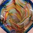 Art Glass Hand-Blown, Italiian, Venetian (Mardi Gras= Colors Vase)