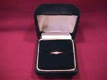 Antique Dainty 10K Gold & Diamond Ring